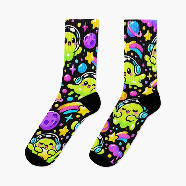 Item preview, Cute Neon Blob Alien Floating Through Space designed and sold by Thai Vibe Studio.