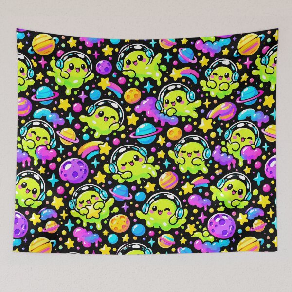 Item preview, Cute Neon Blob Alien Floating Through Space designed and sold by Thai Vibe Studio.