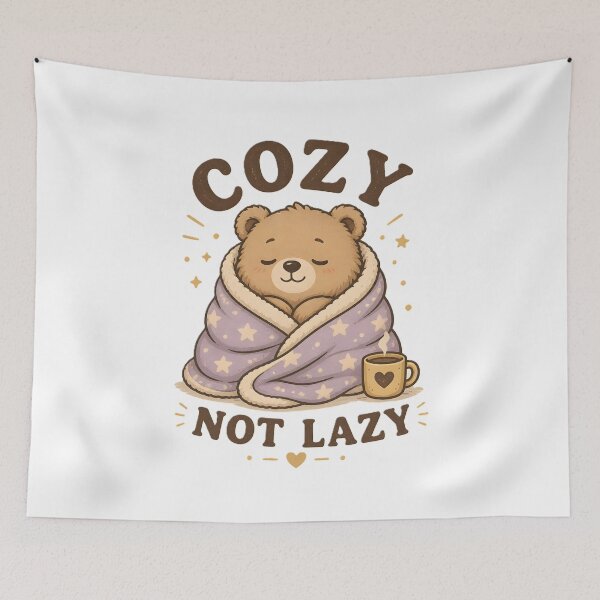 Item preview, Cozy Not Lazy Bear – Cute Introvert Humor, Cozy Blanket Bear & Relaxation Gift designed and sold by dreamz-world.