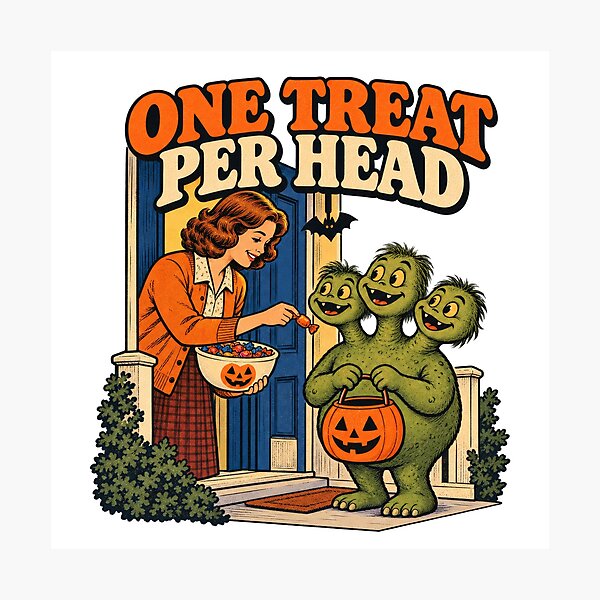 Item preview, ONE TREAT PER HEAD designed and sold by Pixdot.