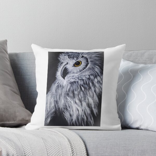 Item preview,  White Owl Portrait – Striking Black and White Owl Art designed and sold by www.ArtPal.com/millieesch.
