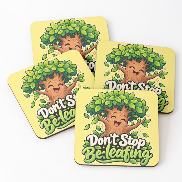 Item preview, Don’t Stop Be-leafing – Happy Tree Motivational Pun designed and sold by Searching ideas.