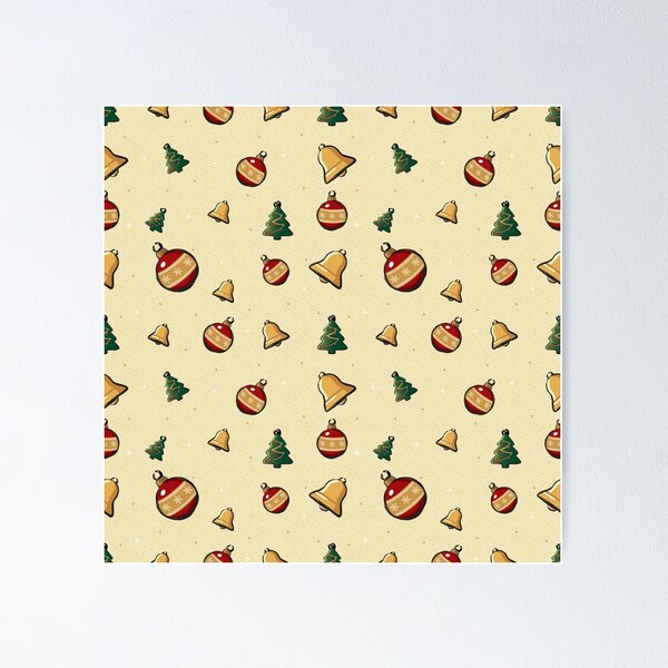 Item preview, Christmas Ornaments Seamless Pattern On Cream Background designed and sold by Jeffrey-Jeffrey.