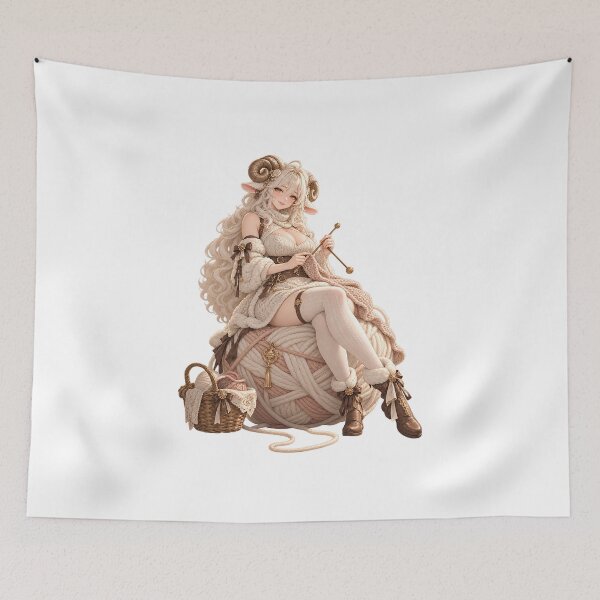 Item preview, Woolly Daydreams – Cozy Anime Sheep Girl designed and sold by Christian Weiss.