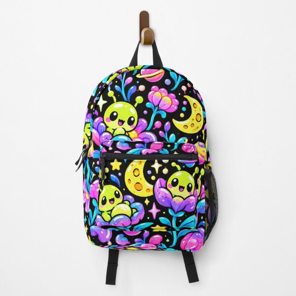 Item preview, Cute Alien in Neon Cosmic Flower Garden designed and sold by Thai Vibe Studio.