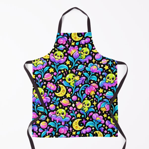 Item preview, Cute Alien in Neon Cosmic Flower Garden designed and sold by Thai Vibe Studio.