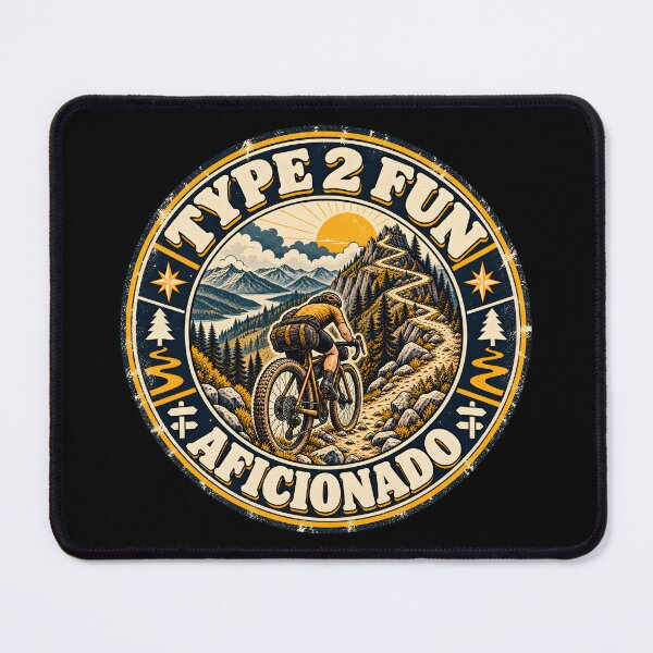 Item preview, Type 2 Fun Aficionado Retro Gravel Biking Badge designed and sold by Win Hardy.