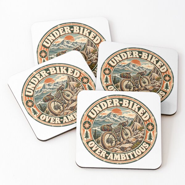 Item preview, Under Biked Over Ambitious Gravel Biking Emblem designed and sold by Win Hardy.