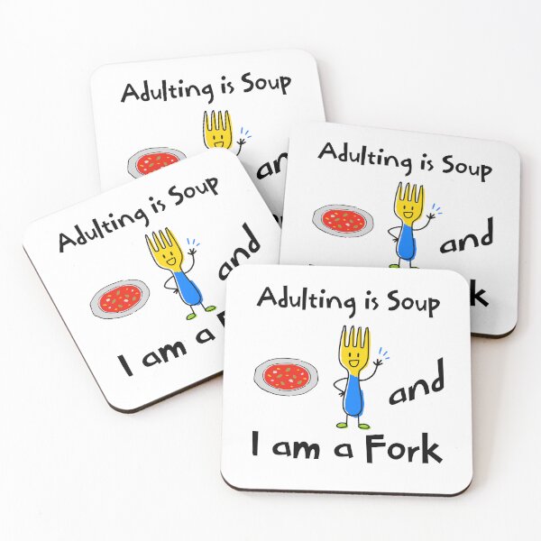 Item preview, Adulting Is Soup and I Am a Fork Meme Graphic designed and sold by Vision Crafted.