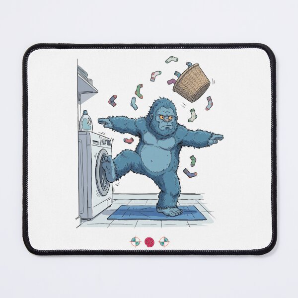 Item preview, Laundry Room Warrior Bigfoot - Funny Yoga Pose Illustration designed and sold by Whimsy Trail Co.