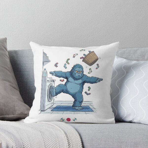 Item preview, Laundry Room Warrior Bigfoot - Funny Yoga Pose Illustration designed and sold by Whimsy Trail Co.