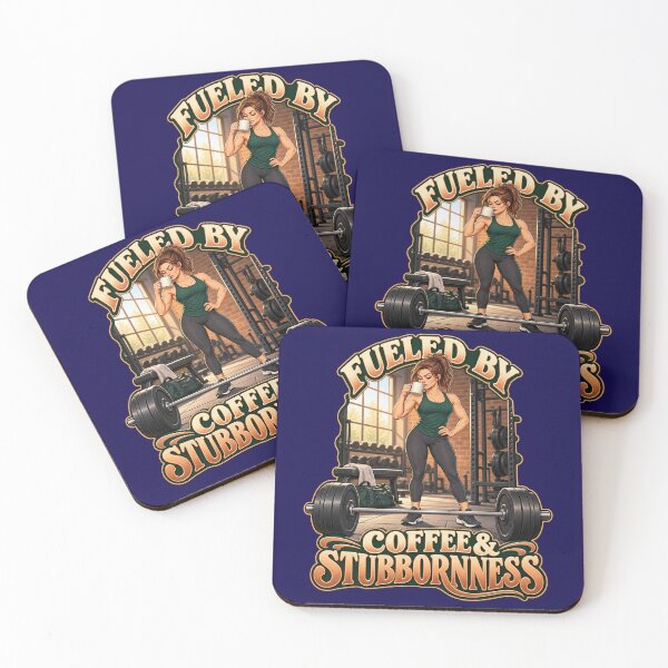 Item preview, Fueled by Coffee & Stubbornness – Gym Humor designed and sold by GENX-AUTISM-DAD.