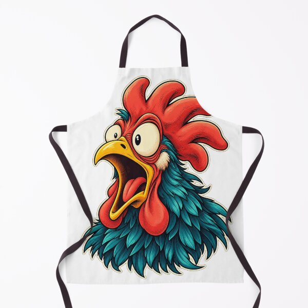 Item preview, Surprised Rooster with Blue and Red Feathers designed and sold by sasaPRO.