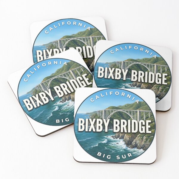 Item preview, Bixby Bridge California Clear Day Round Badge Sticker designed and sold by DetourDgn.