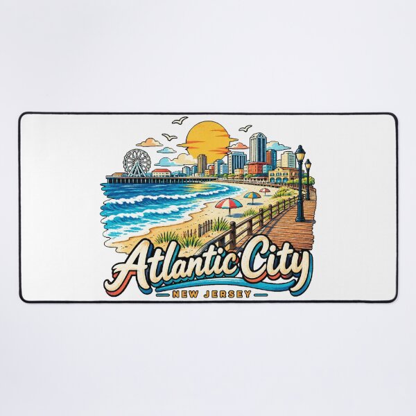 Item preview, Hand Drawn Atlantic City New Jersey Travel Souvenir Landmark Gift designed and sold by MichaeIRellov.
