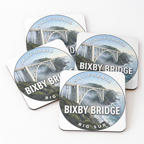 Item preview, Bixby Bridge California Morning Fog Round Badge Sticker designed and sold by DetourDgn.