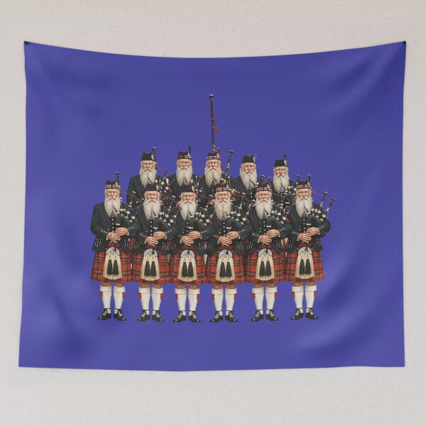 Item preview, Eccentric White-Bearded Bagpipers Scottish Skirl designed and sold by taiche.