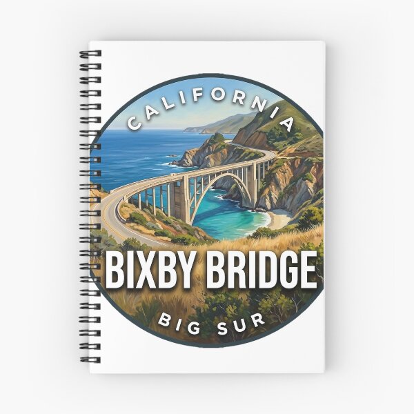 Item preview, Bixby Bridge California Coast Highway Round Badge Sticker designed and sold by DetourDgn.