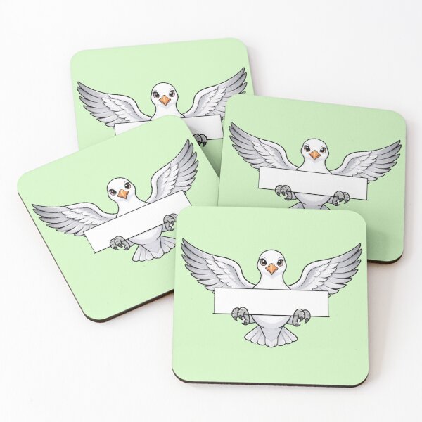 Item preview, Peaceful White Dove With Banner Cute Cartoon Bird Design designed and sold by PetalsPaws.