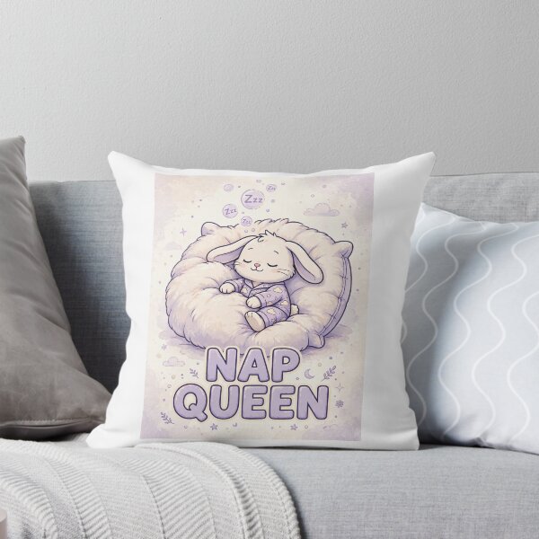 Item preview, Nap Queen Funny Wall Art | Sleepy Bunny Pajamas Cute Bedroom Decor Print designed and sold by jay1229.