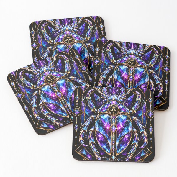 Item preview, GCR1 Crystal Core Beetle – Amethyst Sapphire Geometric Fantasy Art designed and sold by GCR1.