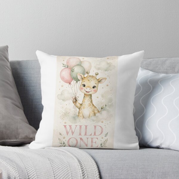 Item preview, Wild One Nursery Wall Art | Baby Giraffe Balloons Watercolor Kids Room Decor designed and sold by jay1229.