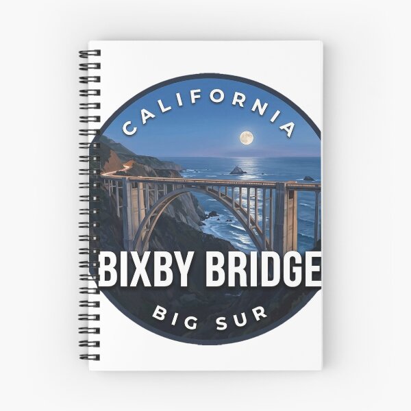 Item preview, Bixby Bridge California Blue Hour Round Badge Sticker designed and sold by DetourDgn.