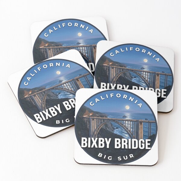Item preview, Bixby Bridge California Blue Hour Round Badge Sticker designed and sold by DetourDgn.