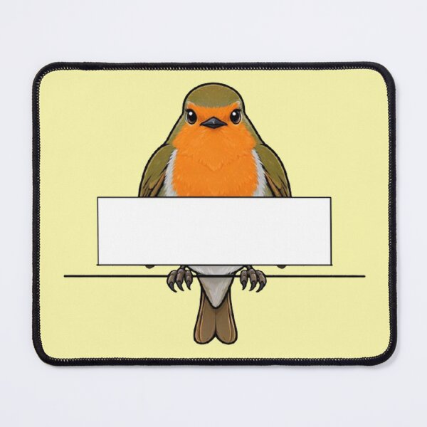 Item preview, Adorable European Robin With Banner Cute Cartoon Bird Design designed and sold by PetalsPaws.