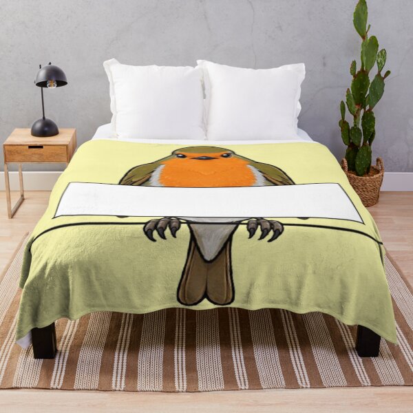 Item preview, Adorable European Robin With Banner Cute Cartoon Bird Design designed and sold by PetalsPaws.
