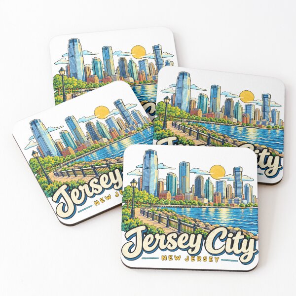 Item preview, Hand Drawn Jersey City New Jersey Travel Souvenir Landmark Gift designed and sold by MichaeIRellov.