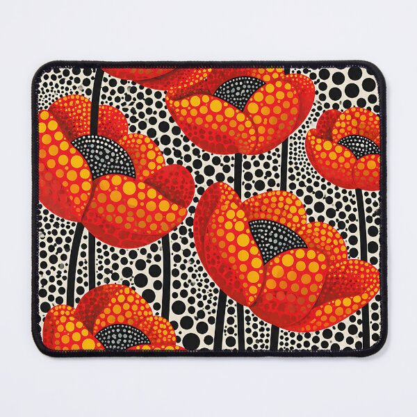 Item preview, Red Polka Dot Flowers Exhibition Poster Modern Japanese Art Print designed and sold by artswag.