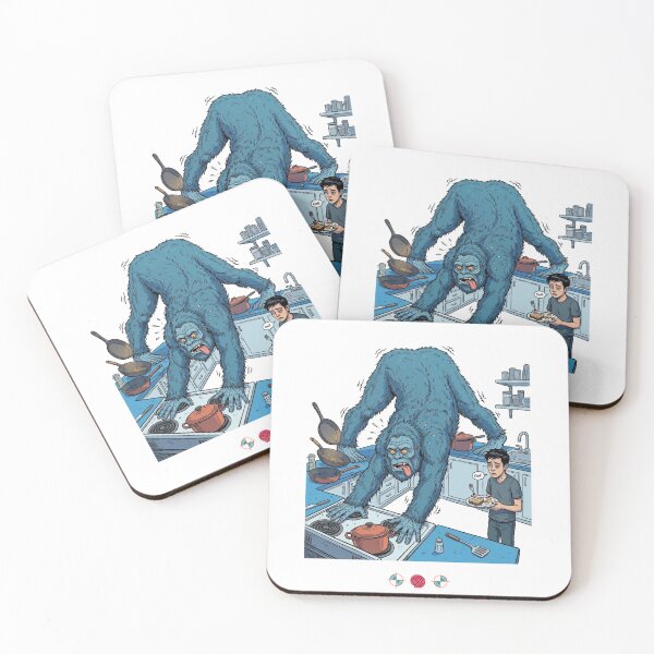 Item preview, Kitchen Can Wait Bigfoot - Funny Downward Dog Yoga Illustration designed and sold by Whimsy Trail Co.