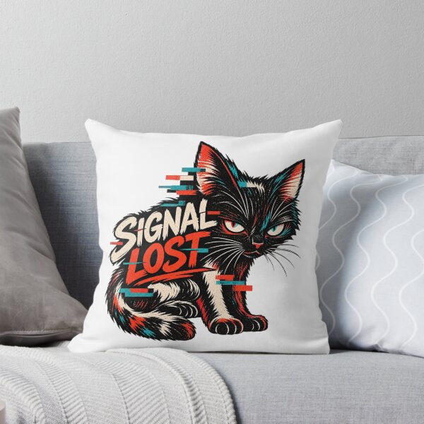 Item preview, Abstract Glitch Cat – Cyberpunk Signal Lost designed and sold by The Silly Grumpy Society.