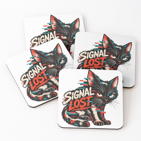 Item preview, Abstract Glitch Cat – Cyberpunk Signal Lost designed and sold by The Silly Grumpy Society.