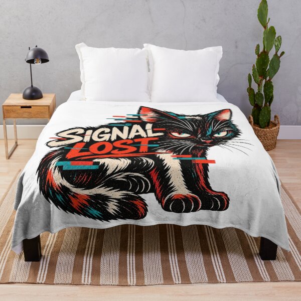 Item preview, Abstract Glitch Cat – Cyberpunk Signal Lost designed and sold by The Silly Grumpy Society.
