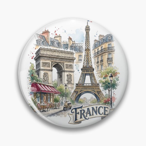 Item preview, Paris France Eiffel Tower and Arc de Triomphe designed and sold by EdwinkOne.