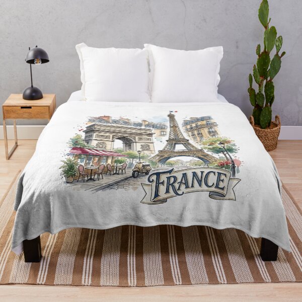 Item preview, Paris France Eiffel Tower and Arc de Triomphe designed and sold by EdwinkOne.