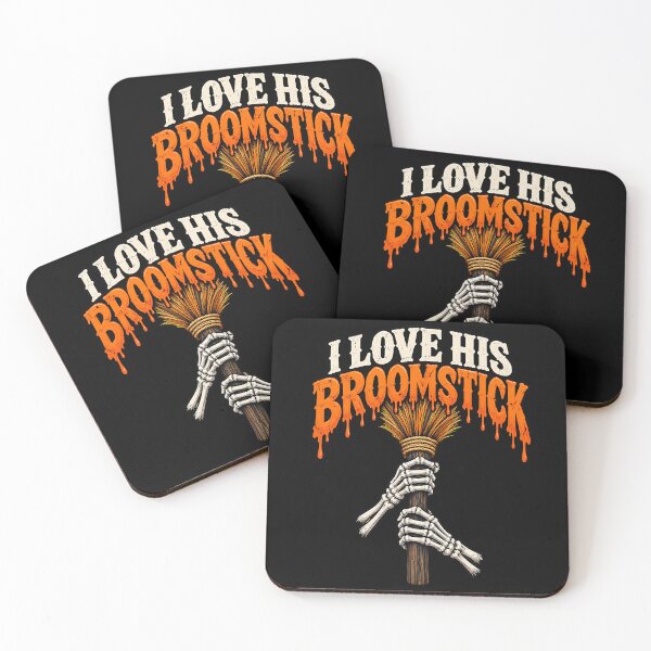 Item preview, I Love His Broomstick Funny Halloween Skeleton Couple designed and sold by Rtcraftani.