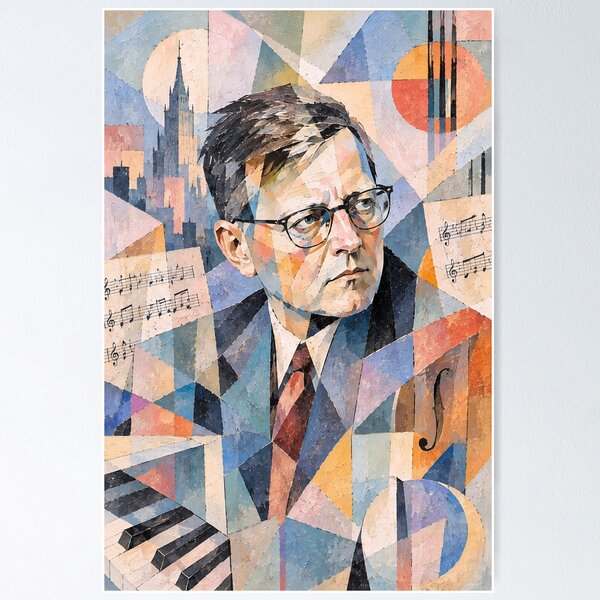 Item preview, Dmitri Shostakovich Painting – Soviet Composer and Pianist designed and sold by GalleryKauffeld.