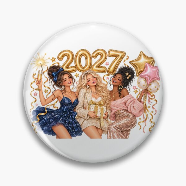 Item preview, Happy New Year 2027 Girls Celebrating Festive Design designed and sold by FuzionRaptor.