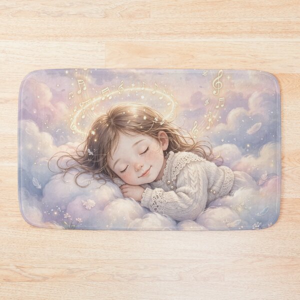 Item preview, Lullaby Dream. Girl Sleeping on Musical Clouds. designed and sold by Deepsleepstudio.
