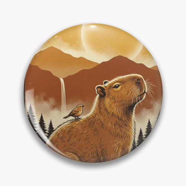Item preview, Majestic Capybara Sunset Mountain Landscape - Vintage Nature Art designed and sold by Driesman.