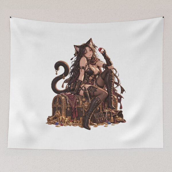 Item preview, Stolen Treasure – Mischievous Anime Cat Girl Rogue designed and sold by Christian Weiss.