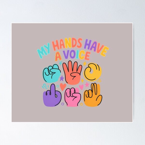 Item preview, My Hands Have a Voice - Colorful ASL Fingerspelling Alphabet designed and sold by EASY-VIBES.