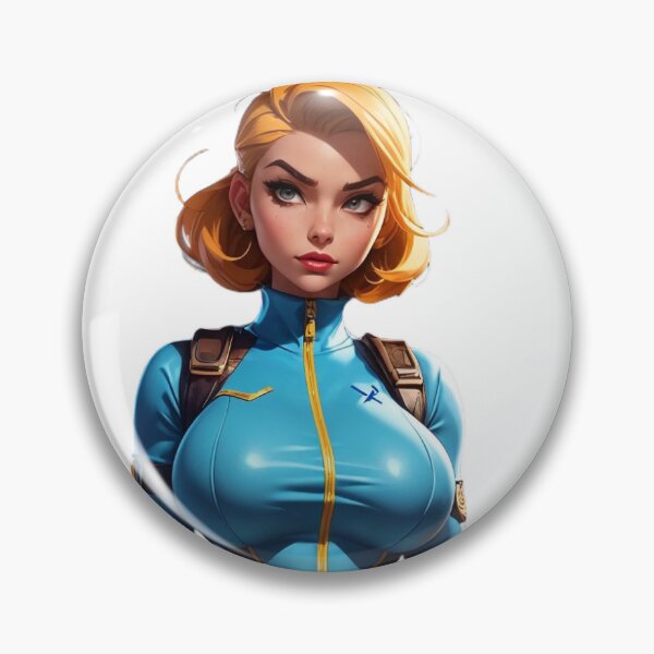 Item preview, Blonde Vault Waifu – Blue Jumpsuit Anime Girl designed and sold by ZipperDragon88.