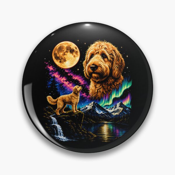 Item preview, Goldendoodle Howling to The Moon Meme 90s Animal Dog designed and sold by atticzimme.