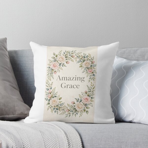 Item preview, Amazing Grace Floral Wall Art | Watercolor Rose Christian Home Decor Print designed and sold by jay1229.