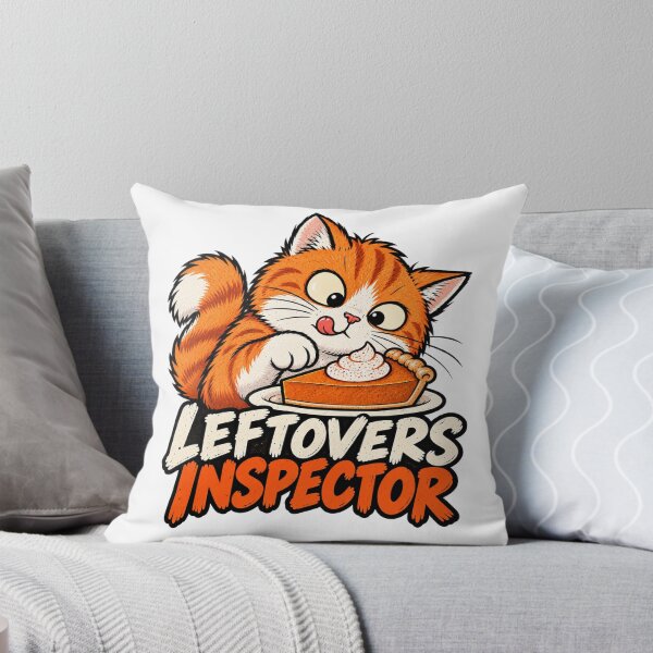 Item preview, Funny Thanksgiving Cat – Leftovers Inspector Pumpkin Pie designed and sold by The Silly Grumpy Society.