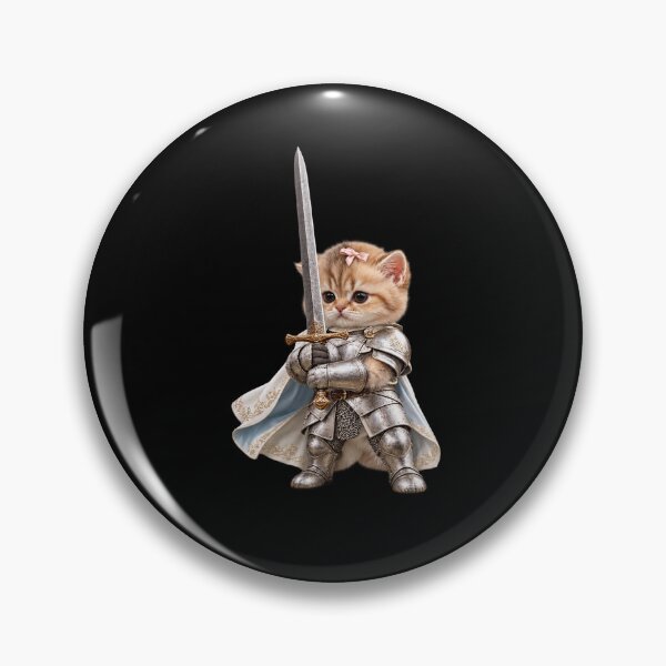 Item preview, Cute Kitten Knight with Pink Bow designed and sold by LorenaVirex.